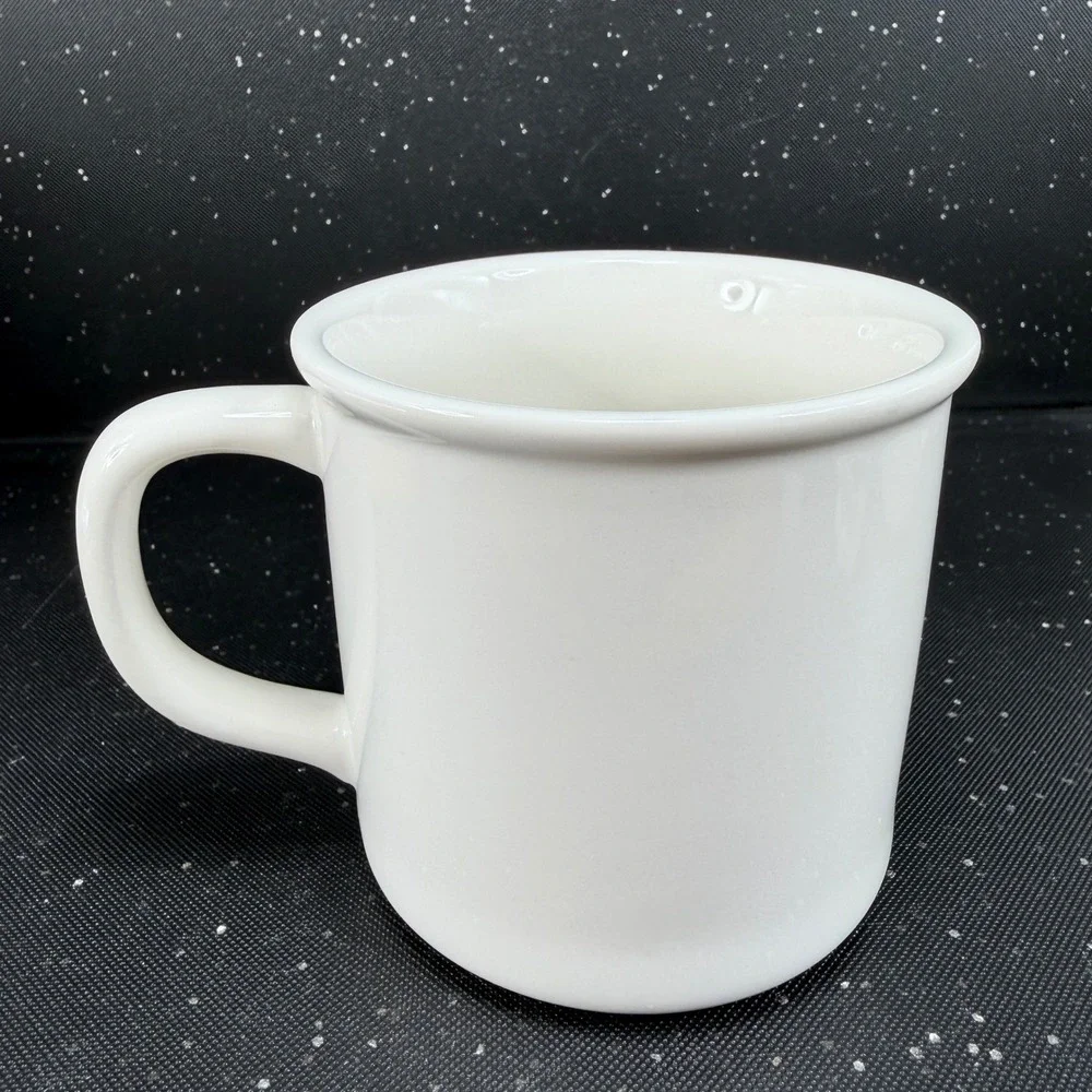 Pottery Barn Initial M Monogram Coffee Mug White Black Ceramic Campfire Style